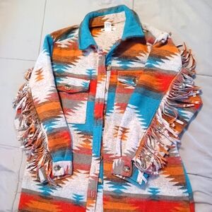 *2/$40* L.i.f.e. Fringe Shacket Women's L